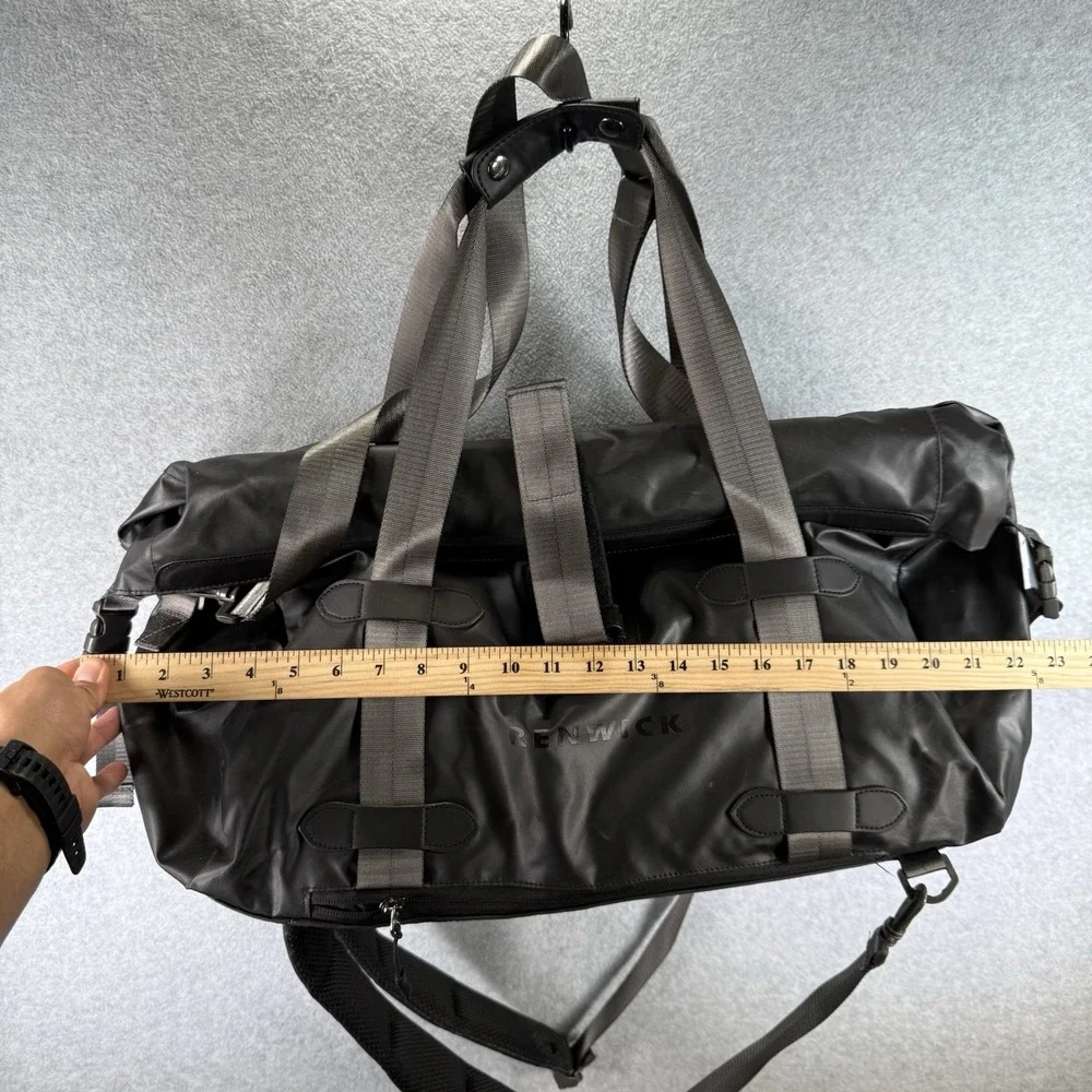 Renwick Travel Roll‎ Top Duffle with Backpack Straps & Laptop Sleeve 40L Black